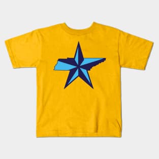 Tennessee Star - Light & Dark Blue Kids T-Shirt